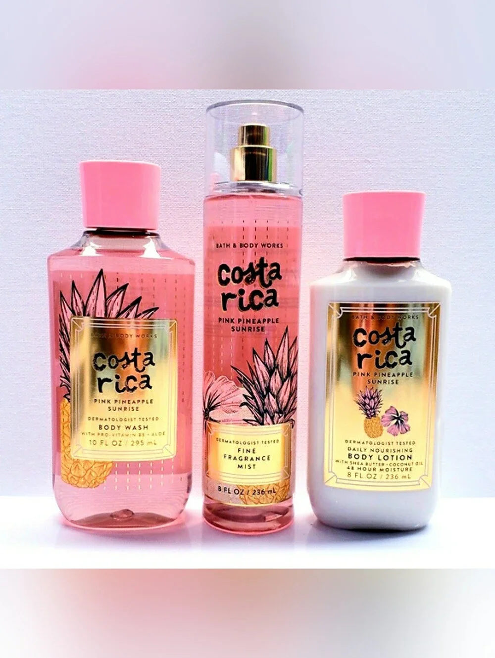 Bath & Body Works Costa Rica PINK PINEAPPLE SUNRISE Body Lotion, Body Wash, Mist